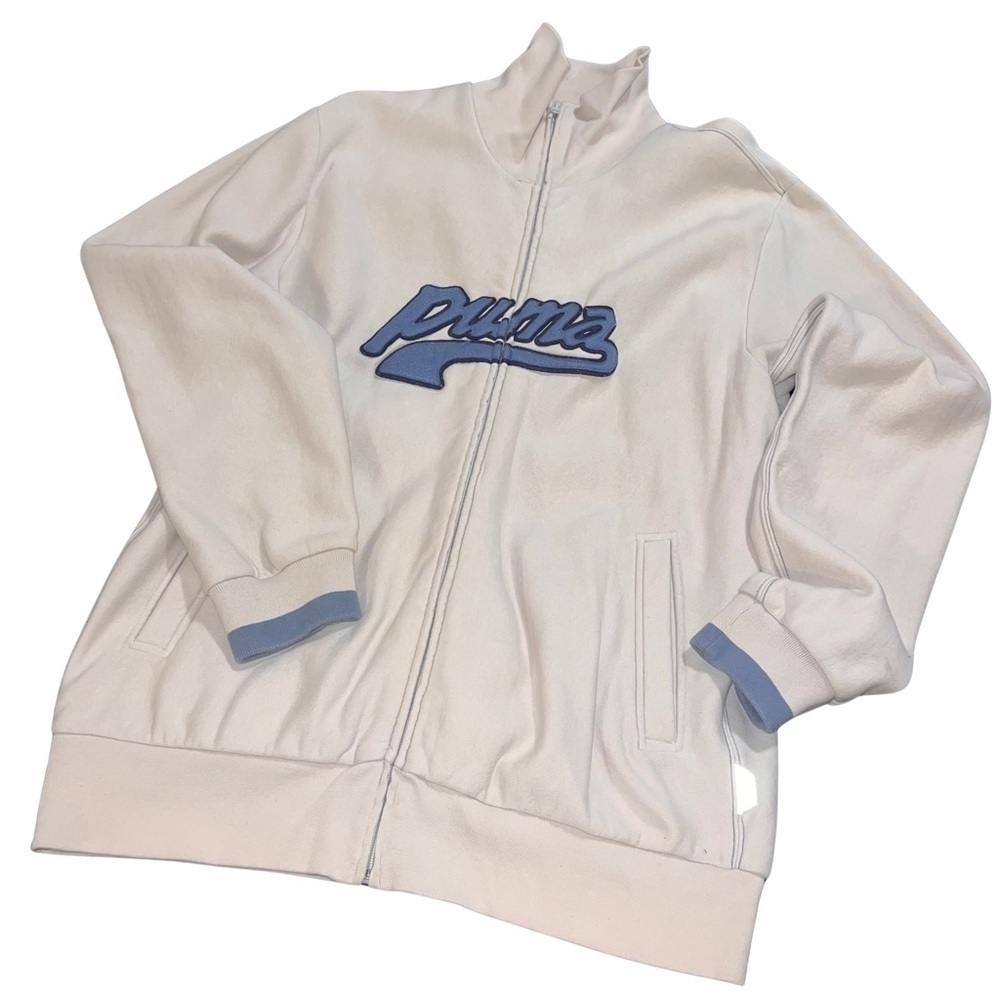 Puma Men’s Logo Zip-Up Fleece Size XL CREAM COLOR - Picture 3 of 6